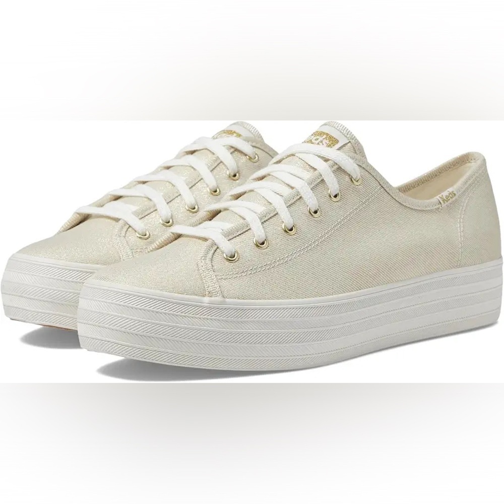 Keds Triple Kick Tassel Sneakers Natural Gold Women’s Size 7.5 Platform